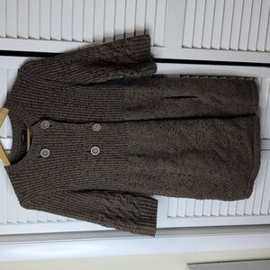 Prive' Wool/Cashmere Brown Cardigan Sweater